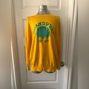 Forever 21 Grand Prix long sleeve sweater in yellow